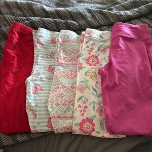 Isaac Mizrahi Kids Leggings Set - Red, Blue, Pink